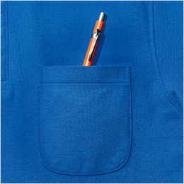 Lifemax MS3115 CVC ポケット付CVC鹿の子ドライポロシャツ/長袖(男女兼用) ペン挿しポケット付き