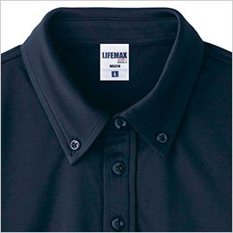 Lifemax MS3119 4.3オンス ボタンダウンドライポロシャツ(ポリジン加工)(男女兼用) ポロシャツでもきちんと感のあるボタンダウン仕様