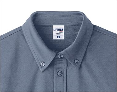4.3オンスボタンダウンドライポロシャツ(ポリジン加工)(杢カラー) ボタンは全てボディと同色。襟はボタンダウン