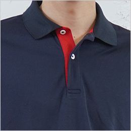 Lifemax MS3122 裾ラインリブドライポロシャツ(ポリジン加工)(男女兼用) 裏側の配色がアクセントになっています