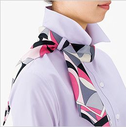 Bonmax RB4550 [通年]リーズナブルな半袖ブラウス スカーフループ付き ループにスカーフを通します