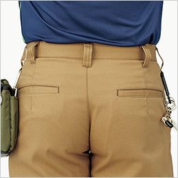RP6908 ROCKY ワンタックパンツ(男女兼用) ツイル 左右のベルト通しは、カラビナなどを装着できるダブルループ仕様