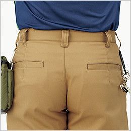 RP6909 ROCKY ノータックカーゴパンツ(男女兼用) ツイル ベルト通しは、カラビナなどを装着できるダブルループ仕様
