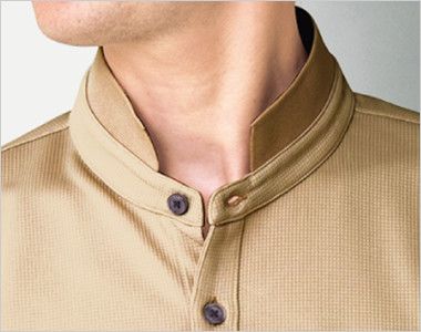 23304 ボストン商会 スタンドカラーニットシャツ/半袖(男女兼用) スタンドカラーなデザイン