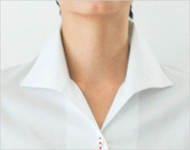 24227 ボストン商会 シャツ/七分袖(女性用) イタリアンカラーの襟元