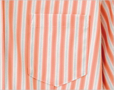 24241 ボストン商会 ベルカラーシャツ/七分袖(女性用) ストライプ ポケット
