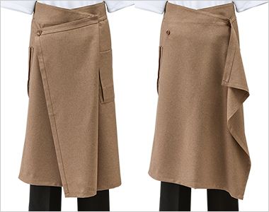 ボストン商会 27206 ラップエプロン[女性用] 後ろのボタンを留めたり外したりして、違った印象が楽しめます。
