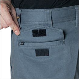 バートル 1313 ワンタックパンツ 左後 サイズチップ・マジックテープ止めピスフラップ