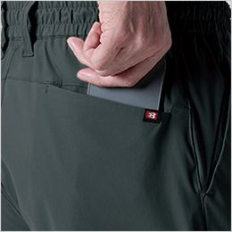 バートル 4100-Y26 [春夏用]ショートパンツ[男女兼用] Phone収納バックポケット（※着席時スマホが干渉しないポケット）、サイズチップ