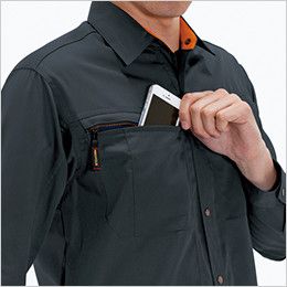 バートル 6033 長袖シャツ(男女兼用) Phone収納ポケット