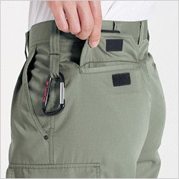 バートル 6066 ツータックカーゴパンツ 左 ピスポケット（マジックテープ止め）
