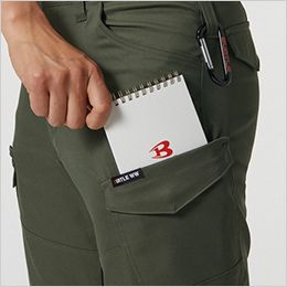 バートル 6202 [秋冬用]エコストレッチツイル カーゴパンツ[男女兼用] ラジポケ
※出し入れ便利なポケットです。
