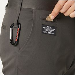 バートル 663 [通年用]T/Cストレッチツイルパンツ[男女兼用] ツインループ
コインポケット付き（右）