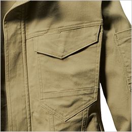 バートル 681 [通年用] 綿ストレッチツイル ジャケット[男女兼用] 左胸ポケットはボタンが表に出ない仕様