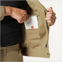 バートル 681 [通年用] 綿ストレッチツイル ジャケット[男女兼用] 内ポケット(左)