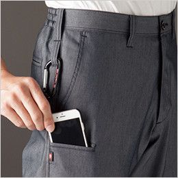 バートル 7043 [春夏用]ストレッチドビーユニセックスパンツ[男女兼用] Phone収納ポケット（横幅9.5cm、深さ16cm）