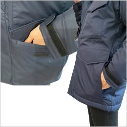 バートル 7620 [秋冬用]防水防寒ジャケット(大型フード付き)[男女兼用] 逆玉ポケットとサイドポケットで収納力抜群