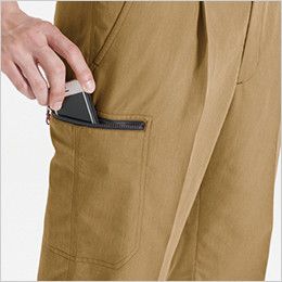 バートル 8052 ヴィンテージソフトツイルワンタックカーゴパンツ(男女兼用) Phone収納ポケット