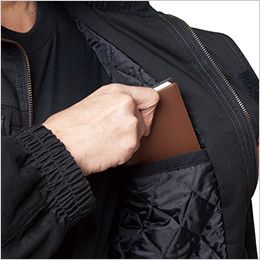 バートル 8110 チノクロス防寒ジャケット(大型フード付)綿100%(男女兼用) 内ポケット
