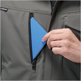 バートル 9721 [春夏用]ジャケット[男女兼用] レベルブック・Phone 収納ファスナーポケット (右)
