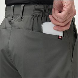 バートル 9723 [春夏用]パンツ[男女兼用] Phone収納バックポケット(左右)
※着用時スマホが干渉しないポケット、サイズチップ(左)
