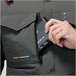 バートル AC2106SET [春夏用]エアークラフトセット 半袖ブルゾン[男女兼用] バッテリー収納ポケット（右・ファスナー止めコードホール付）