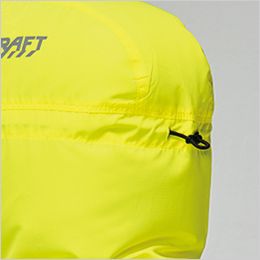 バートル AC2111 [春夏用]エアークラフト 2WAYブルゾン[男女兼用] 大型フード(ボタン止め着説仕様)、スピンドル付き(後ろ)
