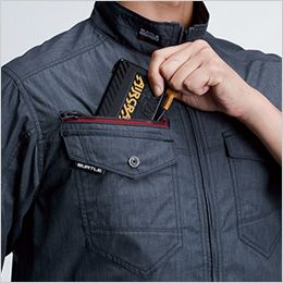 バートル AC7141-Y26 [春夏用]エアークラフト 長袖ブルゾン[男女兼用] バッテリー収納ポケット、ファスナー止め、コードホール付き