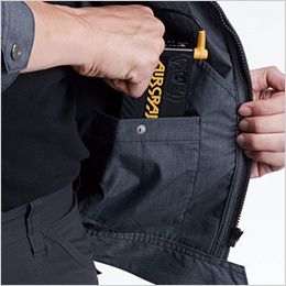 バートル AC7141-Y26 [春夏用]エアークラフト 長袖ブルゾン[男女兼用] 内バッテリーポケット（左・マジックテープ止め）