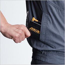 バートル AC7146-Y26 [春夏用]エアークラフト 半袖ブルゾン[男女兼用] バッテリー収納ポケット、ファスナー止め