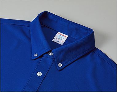 4.7オンス スペシャルドライカノコポロシャツ(ボタンダウン)(ポケット付き)(ローブリード) 共生地の台襟仕様で立体的な首もとを実現