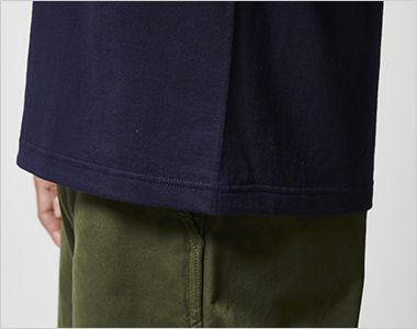 オーセンティック スーパーヘヴィーウェイト 7.1オンス Tシャツ(ポケット付き) 丸胴仕様、裾下は2本針始末
