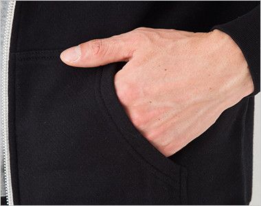 裏パイル ファイン フレンチテリー スウェットフルジップパーカー(8.4オンス)(男女兼用) ポケット付き