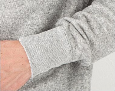 裏パイル ファイン・フレンチテリー・クルーネックスウェット(8.4オンス)(男女兼用) 袖口リブ仕様