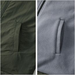 シェル フリース リバーシブル スタンド ジャケット サイドポケット(両面)