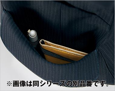 アルファピア AR2012 [通年]ベスト[ストライプ/ストレッチ/抗ウイルス/抗菌防臭] ペンなどを立てて安定収納ができるホルダーテープ付きポケット。