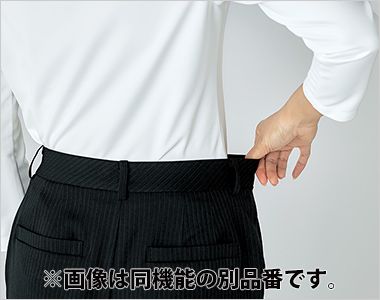アルファピア AR3636 [通年]タイトスカート[2WAYストレッチ/吸汗速乾] トリックウエスト 伸縮性のあるウエストベルト仕様。一見ゴムベルトとは思えないからラクチンながらもすっきり見せを叶えます。