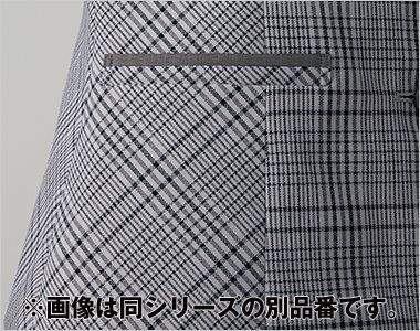アルファピア AR7621 [春夏用]オーバーブラウス[チェック/インカム対応] 腰ポケットはスマホが横に入れられます