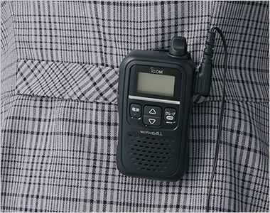 アルファピア AR7621 [春夏用]オーバーブラウス[チェック/インカム対応] インカムが簡単に装着できる背ベルト