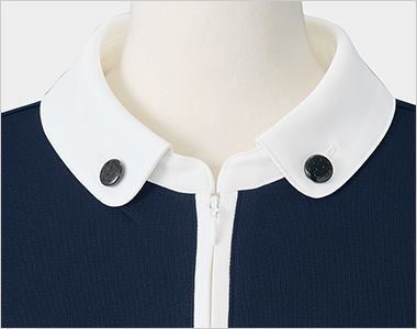 Mary Quant M13101 13102 [春夏用]ポロシャツ[ニット/高通気] デイジーが刻印されたオリジナルボタンを添えたクレリック衿
