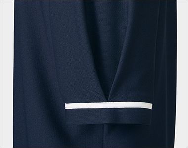 Mary Quant M13111 13112 [春夏用]ポロシャツ(リボン付き)[ニット/高通気] タックとホワイトのパイピングをあしらった着映えする袖口
