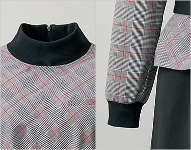 Mary Quant M53171 [通年]ワンピース[ストレッチ/ニット] 衿と袖口はフライス仕様で伸縮性があり、着心地の良さを後押し