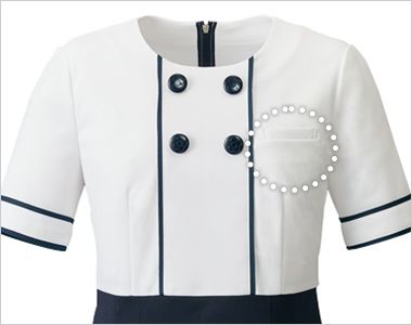 Mary Quant M53221 [通年]ワンピース [ニット/吸汗速乾/防シワ] 左胸ポケット付きで小物の出し入れに便利。