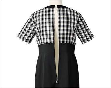 Mary Quant M53391 [春夏用]ワンピース[チェック柄/ストレッチ/帯電防止] ファスナー後中心あき
