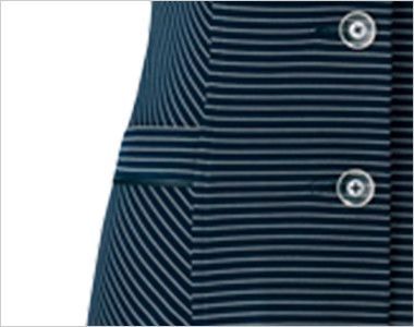 [廃番]ユキトリイ YT1702 オーバーブラウス ライトジャケット ボーダー(ニット/高通気) ポケット