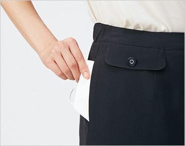 ユキトリイ YT3313 [通年] タイトスカート [ストレッチ/防シワ] ポケットの内布は抗ウイルス加工素材を使用。