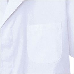 AB-6407 チトセ(アルベ) 白衣/半袖/襟あり(男性用) ポケット付き
