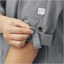 AS-8609 チトセ(アルベ) コックシャツ/七分袖[男女兼用] 袖の長さを変えられるロールアップスリーブ
