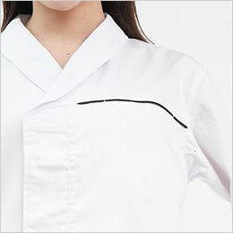 DN-8021 チトセ(アルベ) 白衣/七分袖(男女兼用) パイピングのあしらいがポイントの左胸ポケット付き