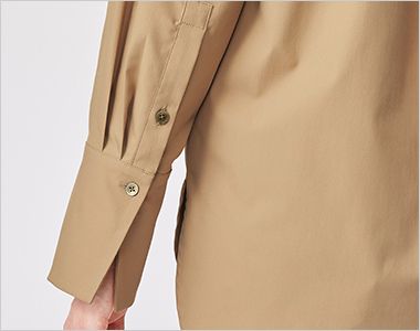 DOM-0007 長袖トップス[女性用] シャツ仕立ての袖口デザインが上品でクラシカル